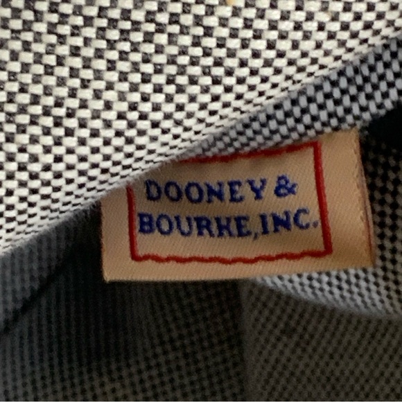 Dooney & Bourke Grey Donegal Crest Domed Satchel Black Leather Double Handles - Picture 5 of 16